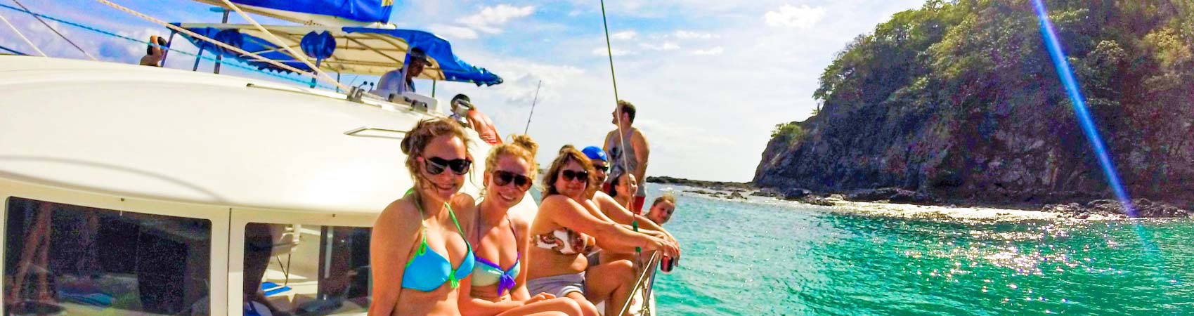 People enjoying a unique day at sea, wedding celebrations and private parties on a catamaran